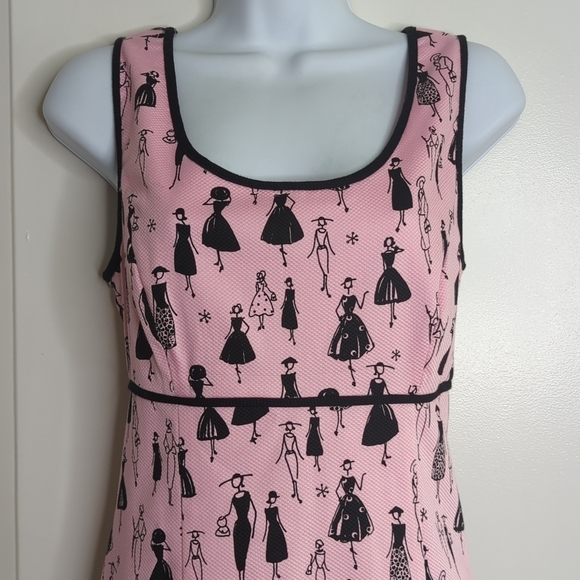 Paraphrase Fit Flare Fully Lined Novelty Print Dress 60s Size 6 - Picture 2 of 11